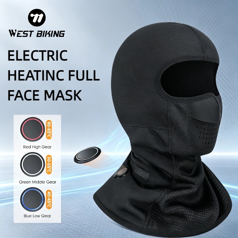 Cycling Heat Gear - WEST BIKING Passamontagna Riscaldato Elettricamente, Maschera