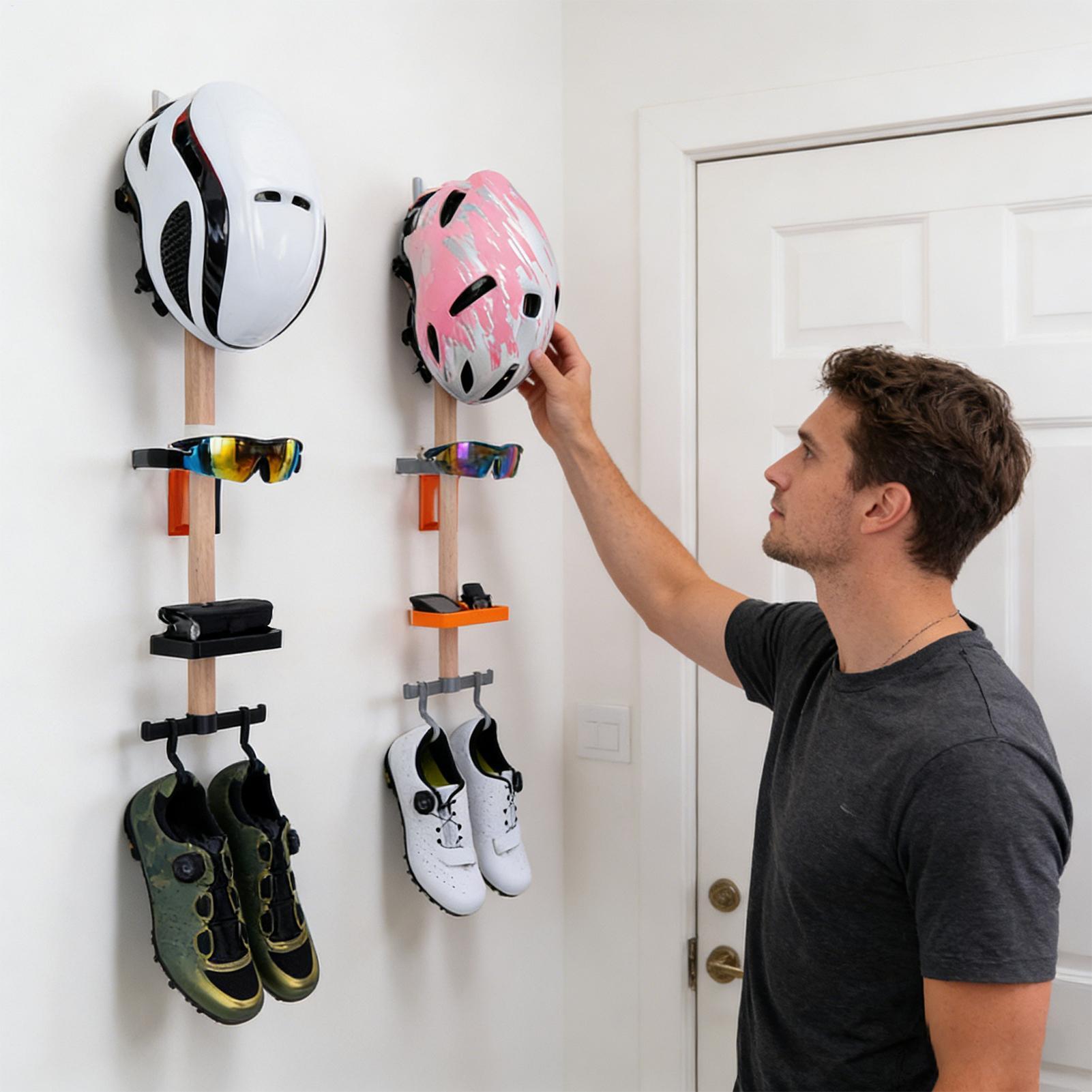 Cycling Gear Wall Storage - Organizzatore Verticale per Attrezzatura da Ciclismo,