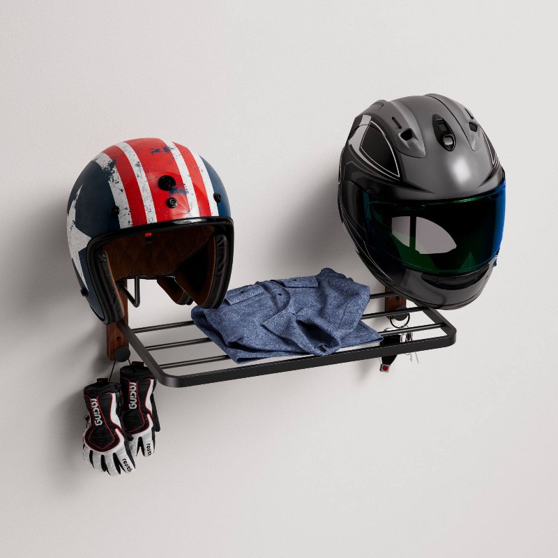 Cycling Gear Wall Storage - Supporto Multifunzionale da Parete per Casco,