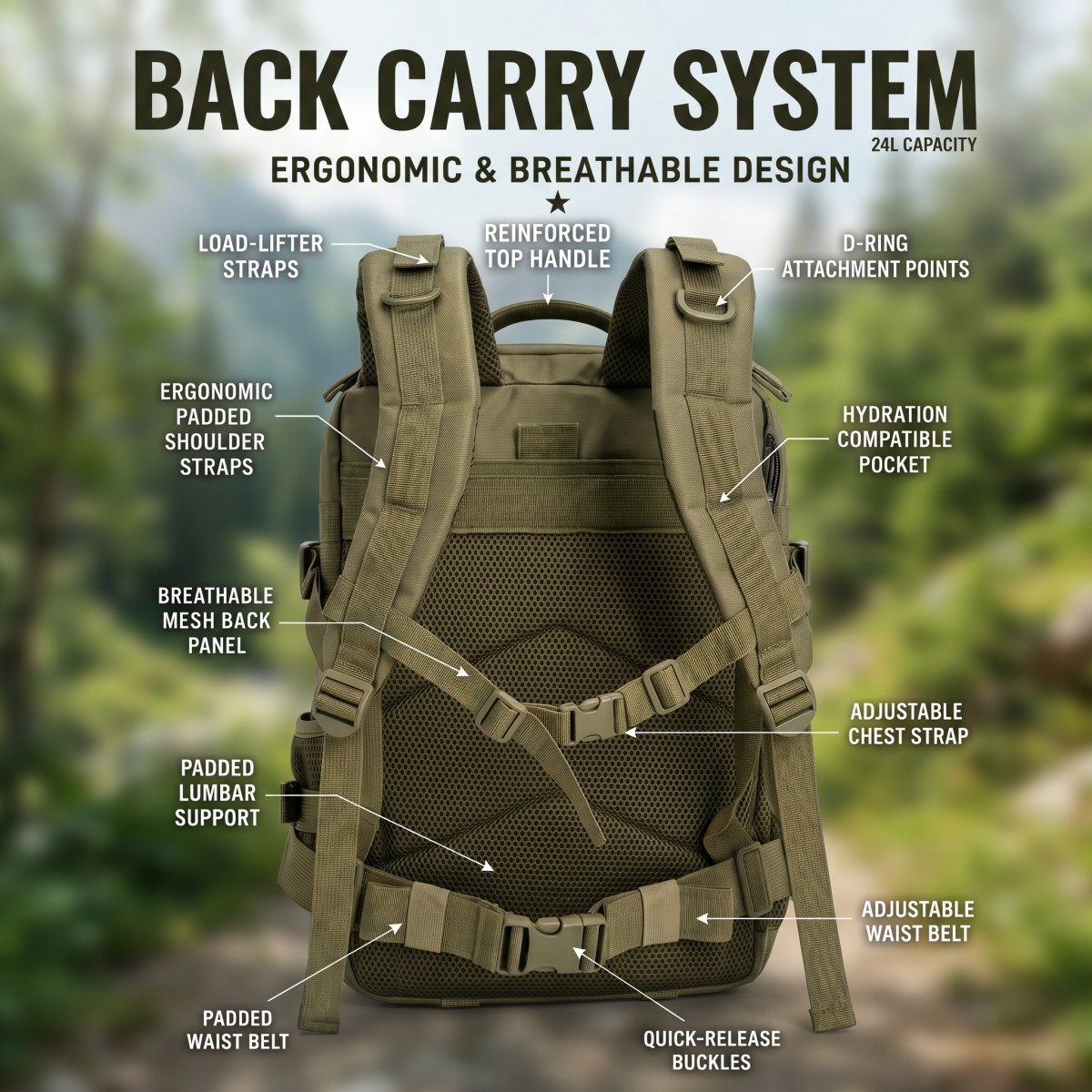 Zaino tattico Molle da 24 litr - Cycling Gear Duffle recensione e prezzo