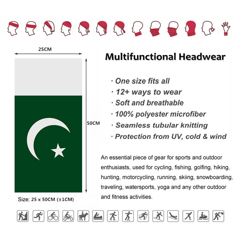 Pakistan Flag Bandana Neck Cov - Cycling Gear Pakistan recensione e prezzo